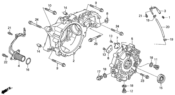 1994 Acura Vigor 4 Door LS KA 4AT AT Differential Carrier Diagram
