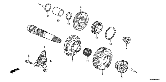 2012 Acura RL AT Countershaft Diagram