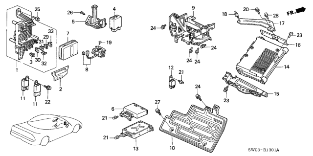 2001 Acura NSX 2 Door NSX KA 4AT Control Unit Diagram 2
