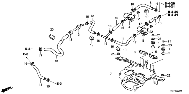 2020 Acura NSX Clamp, Fuel Tube Diagram for 91502-59B-003
