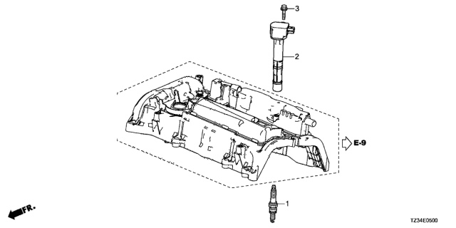2018 Acura TLX Plug Hole Coil - Plug Diagram