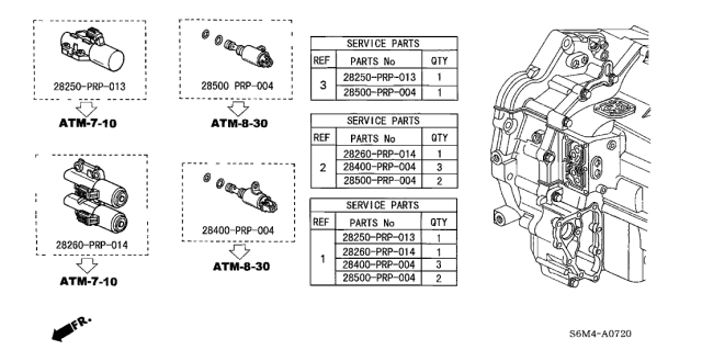 2003 Acura RSX Solenoid Set, Shift (A) Diagram for 28015-PRM-305