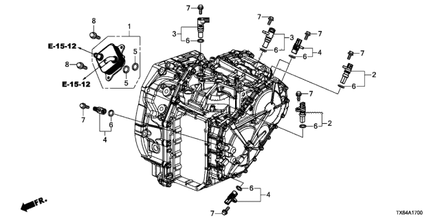 2017 Acura ILX 4 Door TECH (PLUS) KA DCT AT ATF Warmer - Sensor Diagram