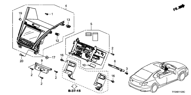 2016 Acura RLX Cover, Air Conditioner Diagram for 39546-TY2-A01