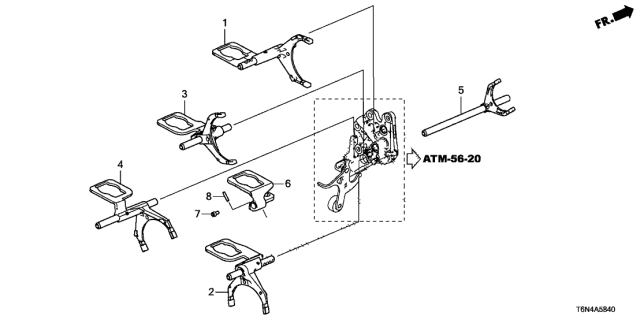 2018 Acura NSX 2 Door FIF KA DCT AT Shift Fork Diagram