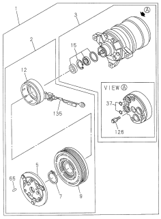 1999 Acura SLX Pulley, Magnet Clutch Diagram for 8-06580-044-0
