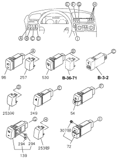 1996 Acura SLX Switch, Rear Wiper Diagram for 8-97103-581-2