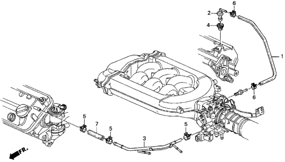 1998 Acura CL Pcv Tube Diagram for 11856-P8A-A00