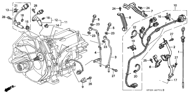 1991 Acura Legend AT Oil Level Gauge - Wire Harness Diagram