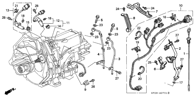 1993 Acura Legend 4 Door STD KA 4AT AT Oil Level Gauge - Wire Harness Diagram