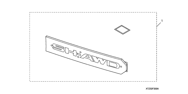 2021 Acura RDX 5 Door LTD (PMC) KA XAT Black Chrome Emblem Diagram 2