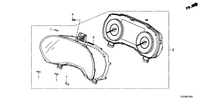 2021 Acura TLX Combination Meter Diagram for 78100-TGV-A21