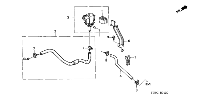 2003 Acura NSX 2 Door NSX-T KA 4AT Purge Control Solenoid Valve Diagram