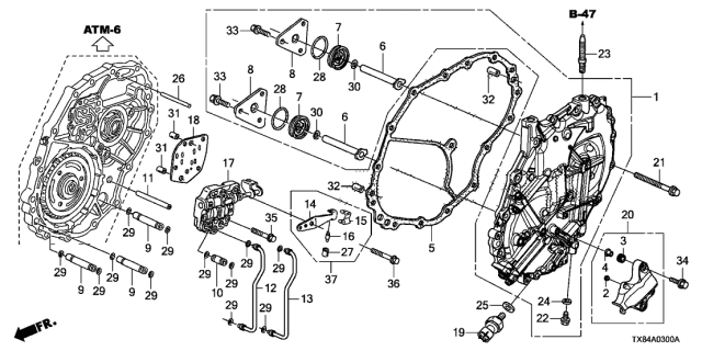 2013 Acura ILX Hybrid Pipe (10.9X46) Diagram for 22740-RPS-900