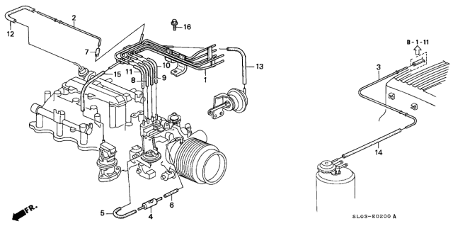 1993 Acura NSX 2 Door NSX KA 5MT Install Pipe - Tubing Diagram