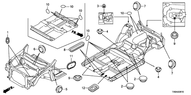 2020 Acura ILX Grommet (Front) Diagram