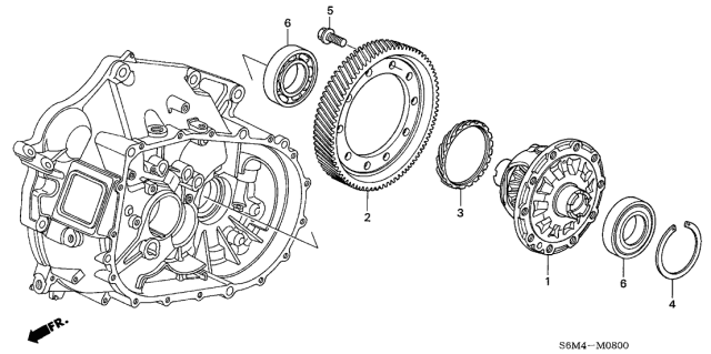 2003 Acura RSX Differential Diagram for 41100-PPP-000