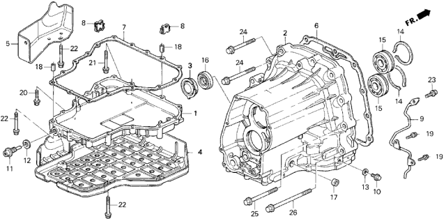 1994 Acura Vigor Guard, Transmission (Lower) Diagram for 21610-PW4-010