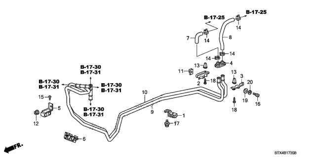 2011 Acura MDX 5 Door TECH KA 6AT Rear Water Hose Diagram