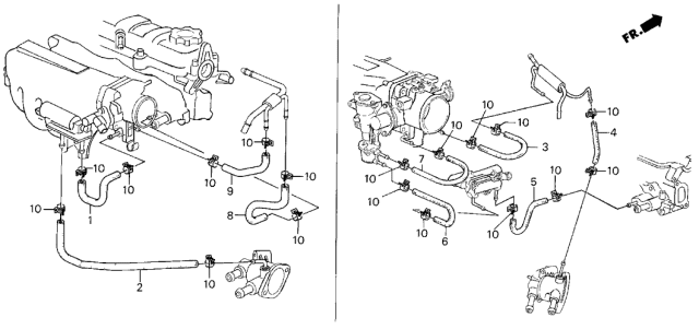 1987 Acura Integra 3 Door LS KA 4AT Breather Heater Hose Diagram