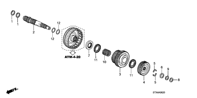 2008 Acura MDX AT Third Shaft Diagram