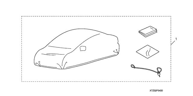 2020 Acura TLX 4 Door 24TC+A (A-SPEC) KA DCT Car Cover Diagram