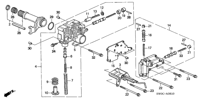 2003 Acura NSX 2 Door NSX-T KA 4AT AT Regulator Diagram