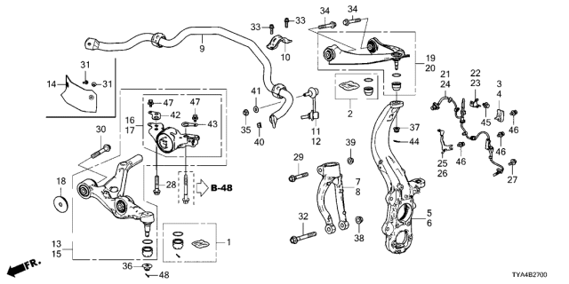 2022 Acura MDX Front Knuckle Diagram