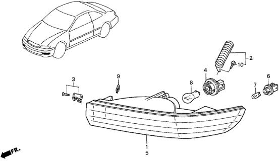 1999 Acura CL Lamp Unit, Driver Side Diagram for 33351-SY8-A01