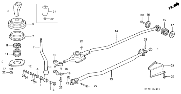 1996 Acura Integra Shift Lever Diagram