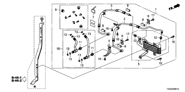 2020 Acura MDX ATF Cooler Kit Diagram