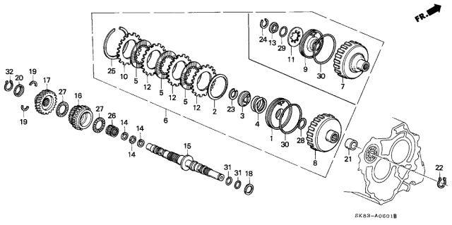 1990 Acura Integra O-Ring (25.5X1.9) (Arai) Diagram for 91307-PN0-004