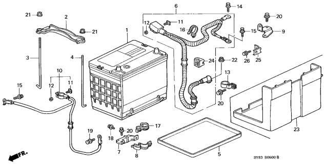 1997 Acura CL Battery Diagram 1