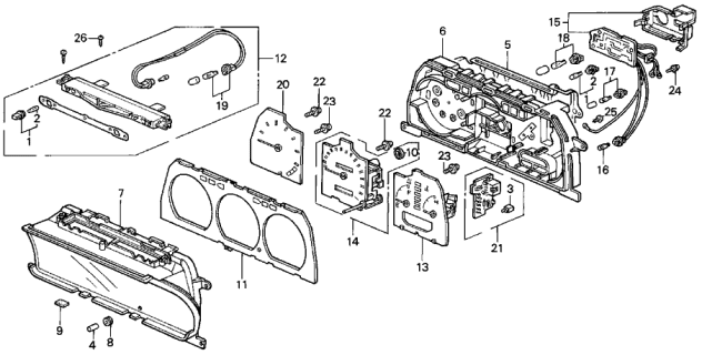 1988 Acura Integra Speedometer Components Diagram