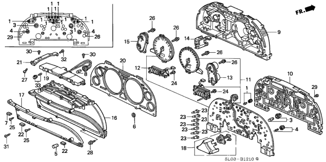 2000 Acura NSX Meter Components Diagram