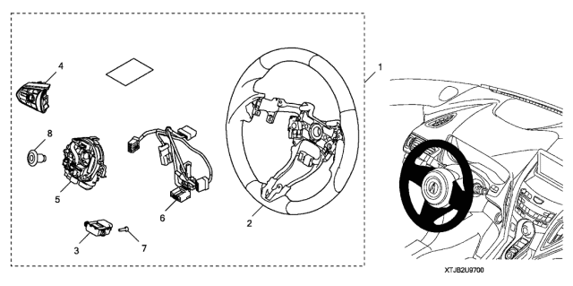 2021 Acura RDX Steering Wheel (Heated) Diagram