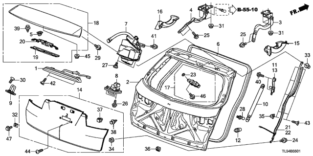 2014 Acura TSX Cover, H/M (Cobalt Blue Pearl) Diagram for 74902-TL4-G01ZC