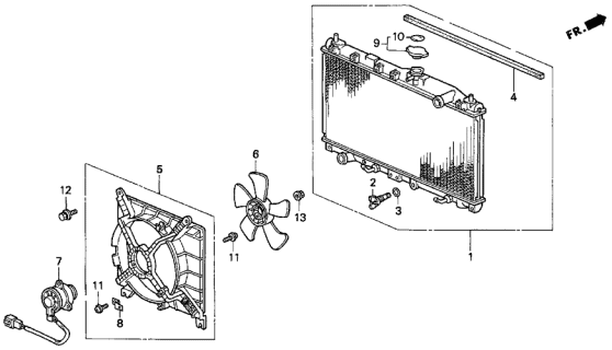 1998 Acura TL Radiator (DENSO) Diagram