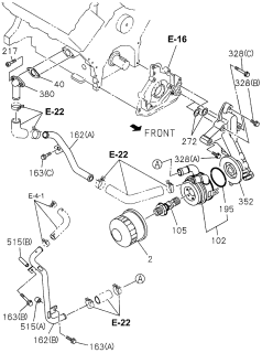 1996 Acura SLX Element Oil Filter Diagram for 8-97140-666-0