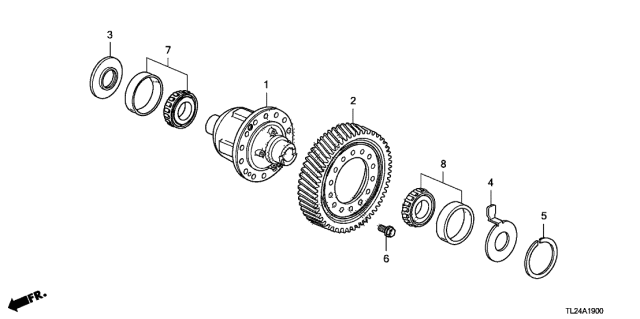 2012 Acura TSX 4 Door TSX V6 KA 5AT AT Differential (V6) Diagram