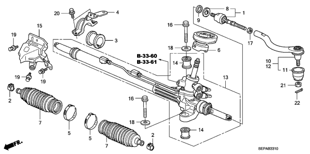 2008 Acura TL P.S. Gear Box Diagram