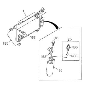 1999 Acura SLX A/C Air Conditioner (Condenser) Diagram