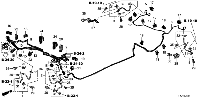 2014 Acura RLX Brake Lines (4WD) Diagram