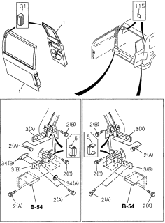 1996 Acura SLX 4 Door 4LS (PREMIUM) KA 4AT Tailgate Diagram
