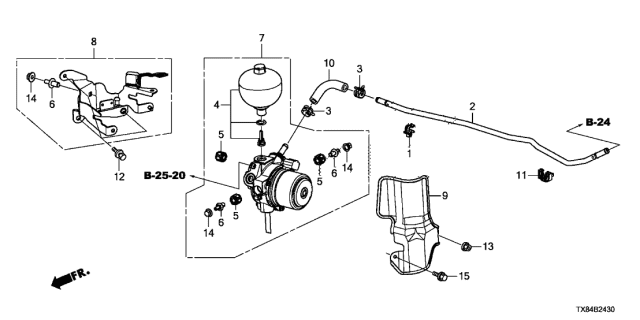 2013 Acura ILX Hybrid 4 Door TECH KL CVT Brake Power Unit Diagram