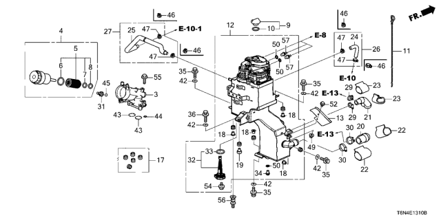 2017 Acura NSX Oil Filter Assembly Diagram for 15420-RSR-E01