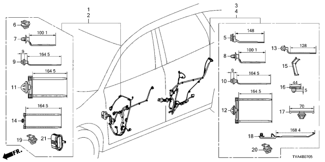 2022 Acura MDX Wire Harness, Assembly Door Diagram for 32752-TYA-A20