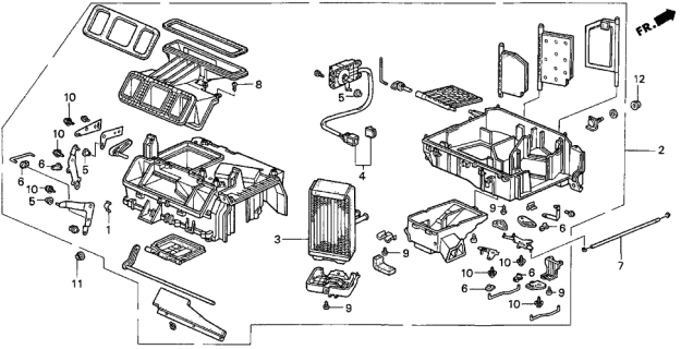 1994 Acura Integra 3 Door GS-R KA 5MT Heater Unit Diagram