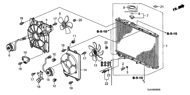 2010 Acura RL Radiator (DENSO) Diagram