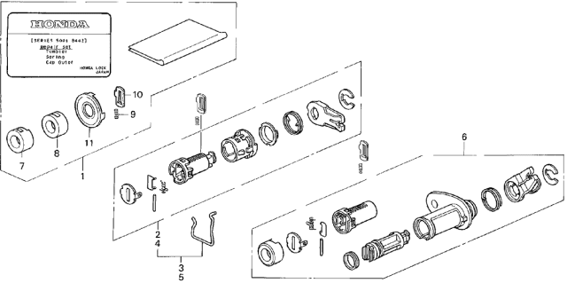 1992 Acura Legend Key Cylinder Kit Diagram